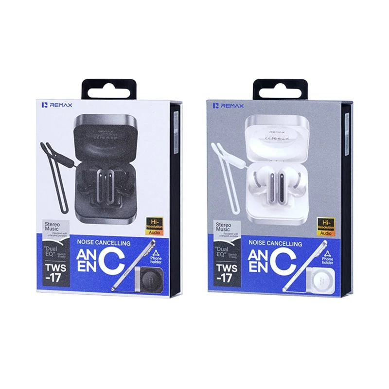 REMAX TWS-17 Wireless Earbuds ANC ENC Noise Cancelling True Wireless Stereo Earphones for Music / Calls - Black