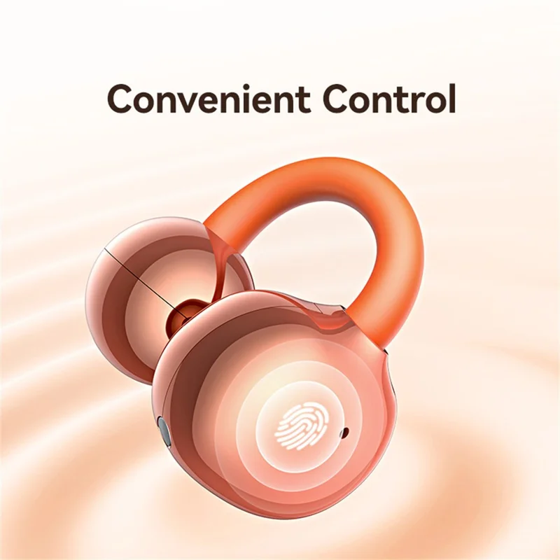 USAMS Echo R03 Clip-On Earbuds 11mm Driver Bluetooth-compatible 6.0 Wireless Earbuds - Orange