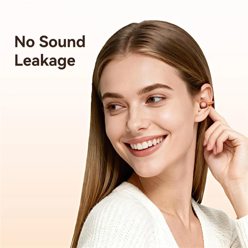 USAMS Echo R03 Clip-On Earbuds 11mm Driver Bluetooth-compatible 6.0 Wireless Earbuds - Orange