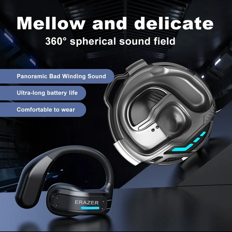 For LENOVO ERAZER X8 OWS Bluetooth-compatible Earbuds HiFi Sound Touch Control Open Ear Sports Earbuds - Black