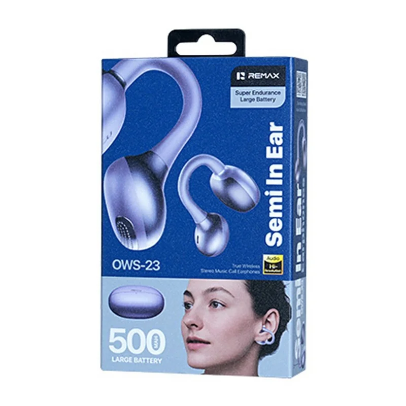 REMAX OWS-23 True Wireless Earphones 12mm Driver Stereo Music Call Bluetooth-Compatible Earbuds - Purple