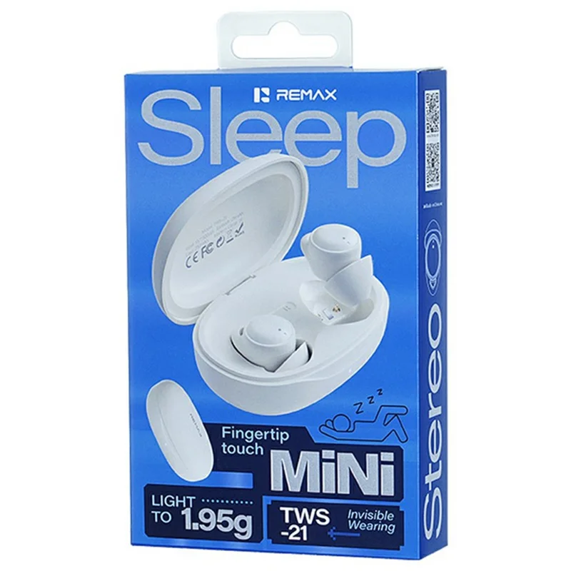 REMAX TWS-21 Sleep Mini Wireless Earbuds Bluetooth-Compatible Stereo Earphones with Microphone - Beige