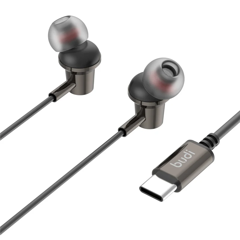 BUDI EP79TB In-Ear Earphones with USB-C Connector 1.2m Type-C Wired Earphones for Smartphones / Tablets / Laptops