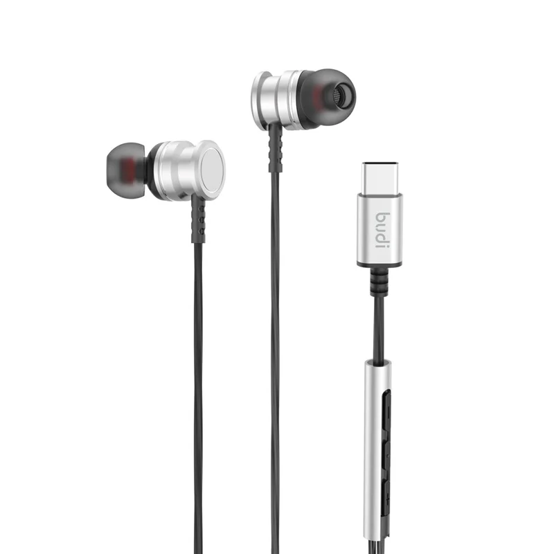 BUDI EP78TB 1.2m Type-C Wired Earphones 10mm Dynamic Driver Enhanced Bass In-Ear Earphones for Smartphones / Tablets / Laptops