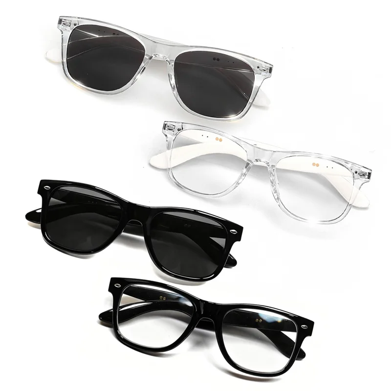 Óculos F60 com Controlo por Toque, Tradução AI, Bluetooth, Música e Chamadas Mãos Livres - Armação Preta / Lentes Anti-luz Azul