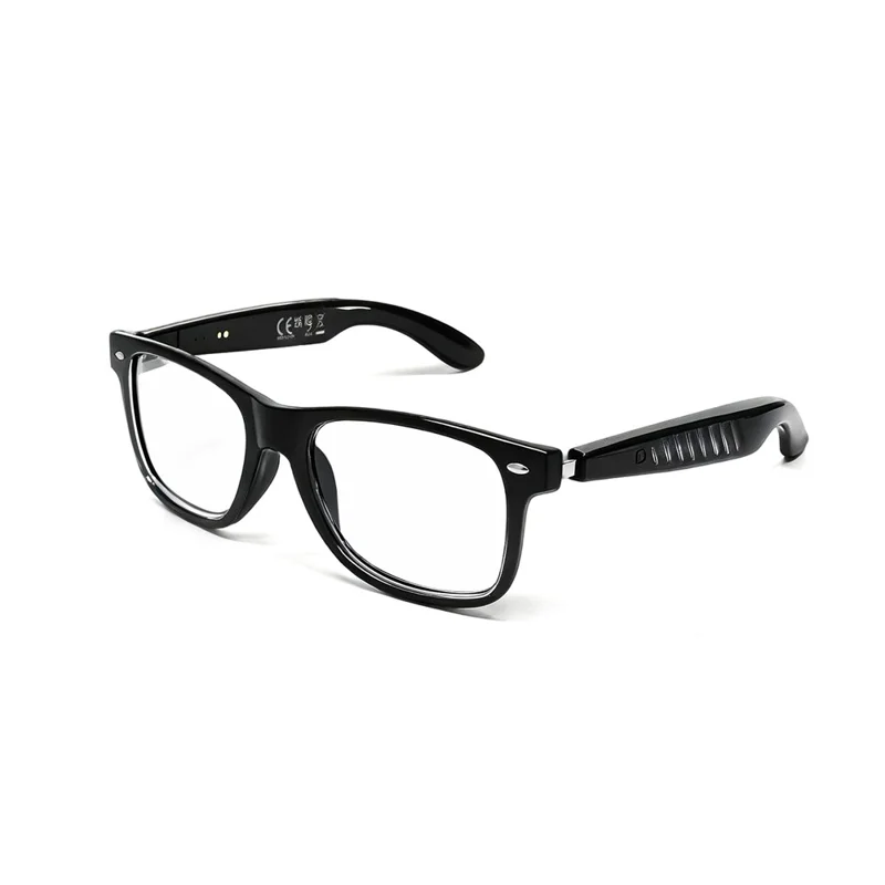 Óculos F60 com Controlo por Toque, Tradução AI, Bluetooth, Música e Chamadas Mãos Livres - Armação Preta / Lentes Anti-luz Azul