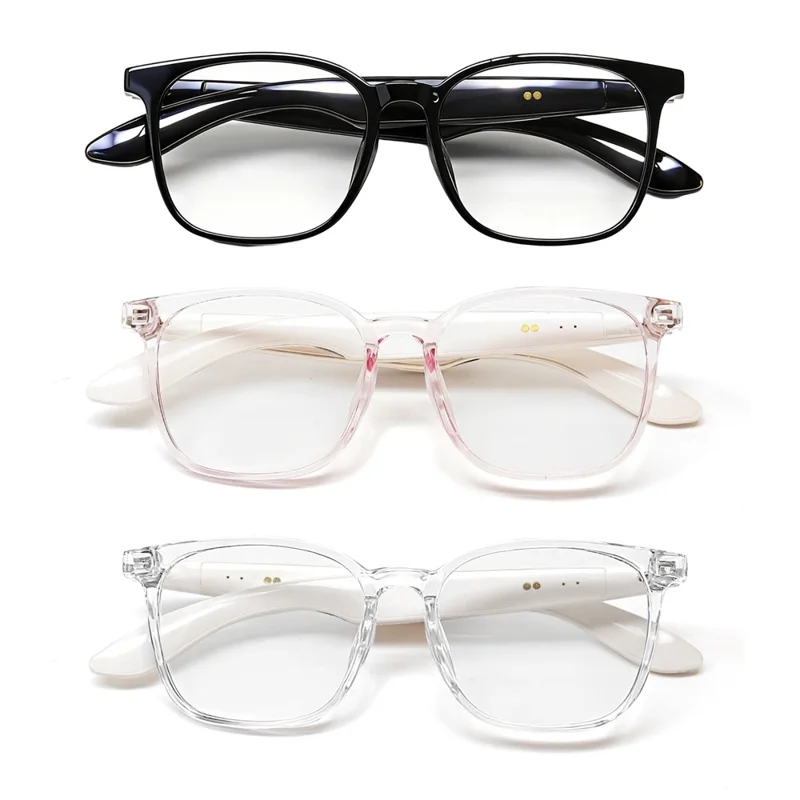 F62 AI Translation Smart Glasses Bluetooth-compatible Earphones Music Calling Intelligent Eyewear - Black Frame / Anti Blue Light Lens