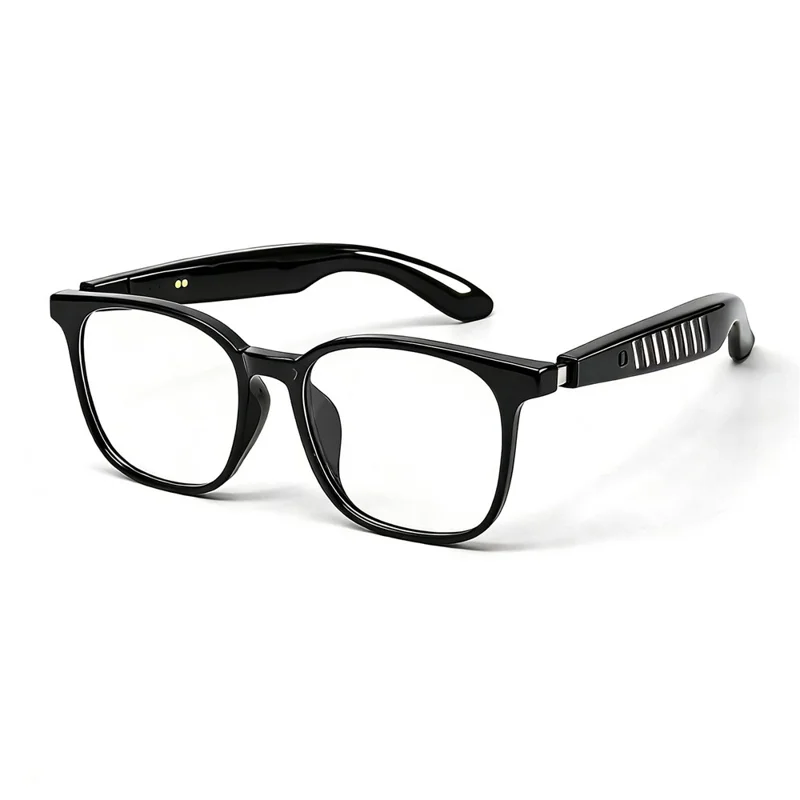 F62 AI Translation Smart Glasses Bluetooth-compatible Earphones Music Calling Intelligent Eyewear - Black Frame / Anti Blue Light Lens