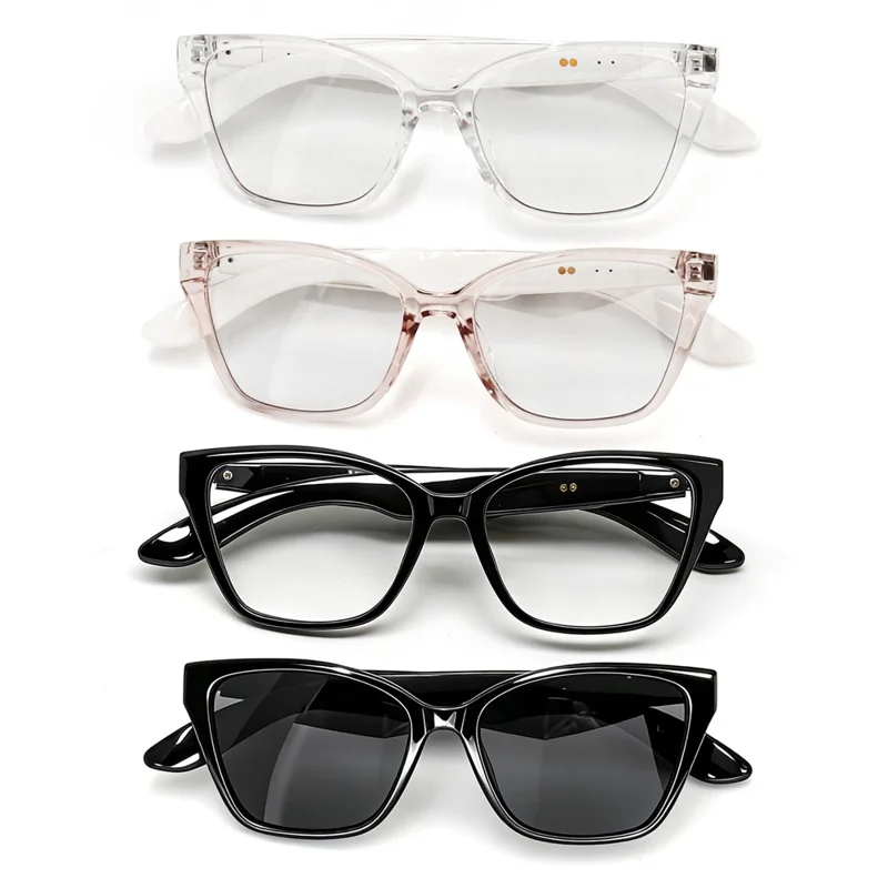 F67 AI Smart Audio Glasses Hands Free Calling Bluetooth-compatible Earphones Intelligent Translation Eyewear - Black Frame / Anti Blue Light Lens