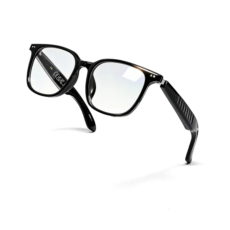 F71 AI Translation Smart Glasses Bluetooth-compatible Calling Music Earphones Intelligent Eyewear - Black Frame / Anti Blue Light Lens