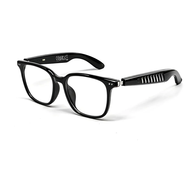 F71 AI Translation Smart Glasses Bluetooth-compatible Calling Music Earphones Intelligent Eyewear - Black Frame / Anti Blue Light Lens