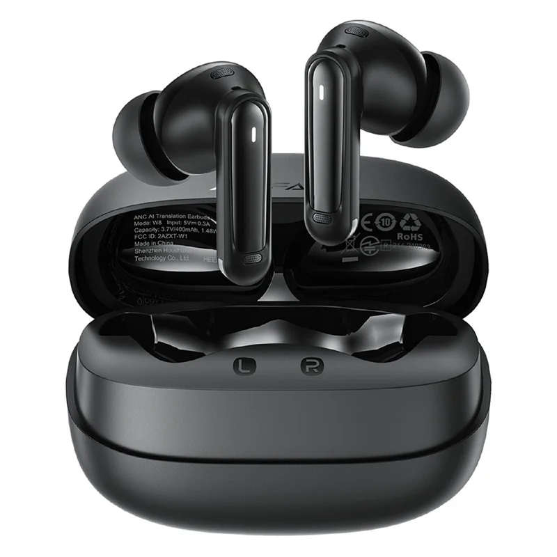 ACEFAST W8 ANC AI Translation Earbuds BT 6.0 Wireless Earphones Support ANC + ENC Noise Reduction - Black