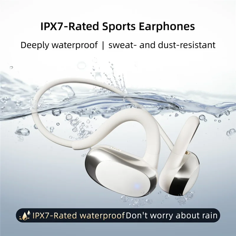 F25B IPX7 Waterproof Sports Headphones Air Conduction Wireless Bluetooth-Compatible OWS Earphones - White