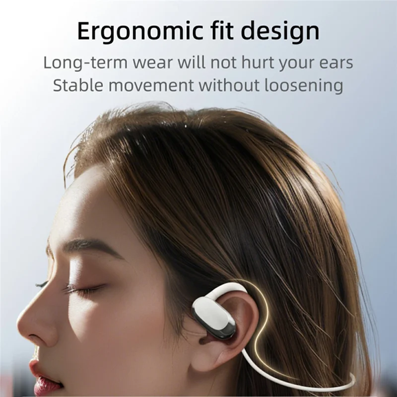 F25B IPX7 Waterproof Sports Headphones Air Conduction Wireless Bluetooth-Compatible OWS Earphones - White