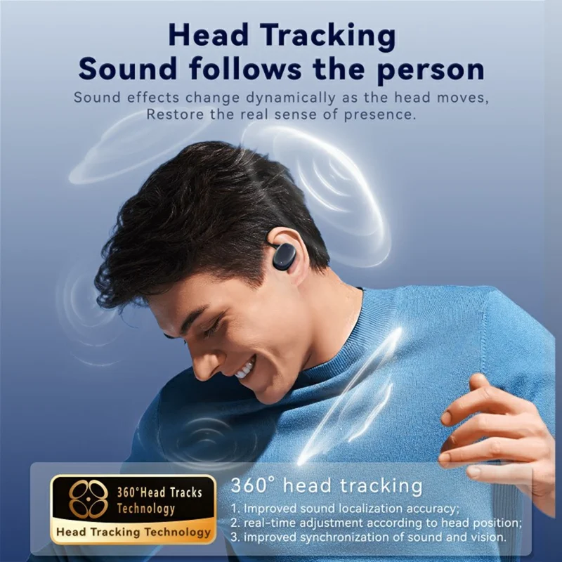 F20 Open Ear Hook OWS Earphones Wireless Sports ANC Noise Cancelling Bluetooth-Compatible Headphones - Purple