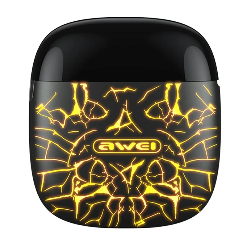 AWEI T28 Pro Wireless In-Ear TWS Earbuds with RGB Breathing Light Low Latency Gaming Earphones - Map Pattern