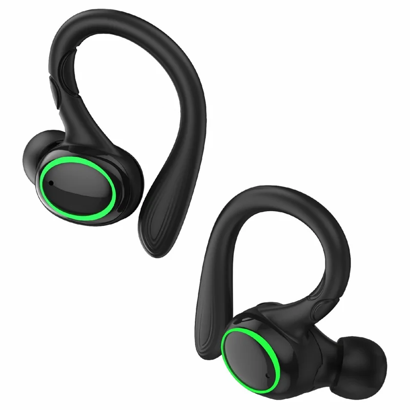 i25 Sports Bluetooth-compatible Earbuds TWS Ear Hook Noise Reduction Touch Control Wireless Earbuds - Black
