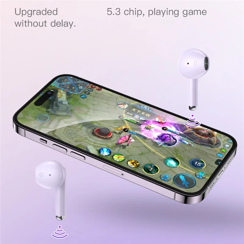 TOTU BE-12-TWS Écouteurs sans fil Bluetooth 5.3 à faible latence - Violet