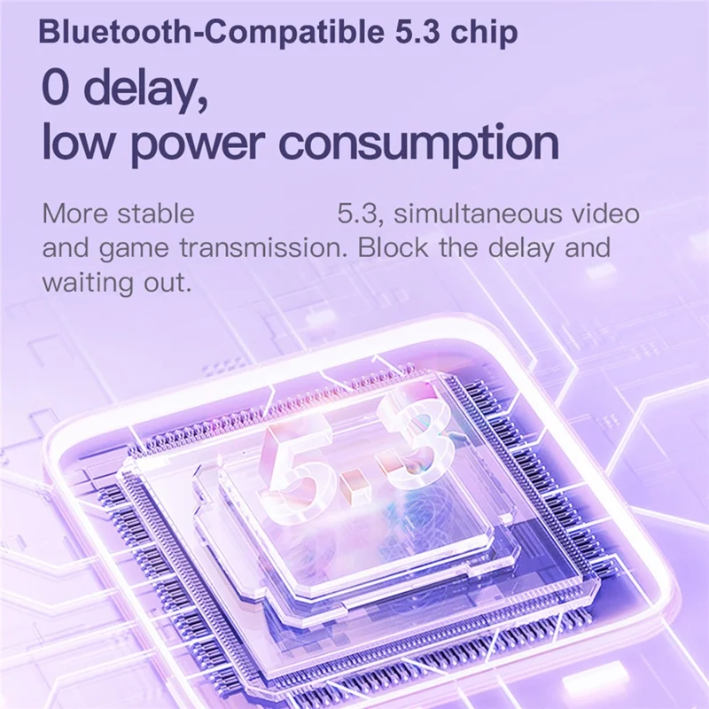 TOTU BE-12-TWS Écouteurs sans fil Bluetooth 5.3 à faible latence - Violet