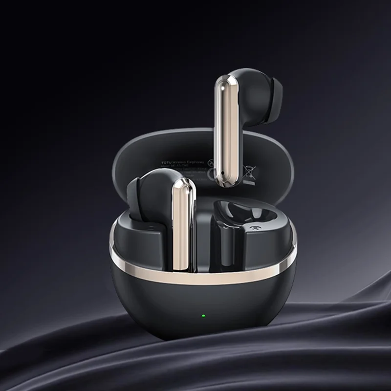 TOTU BE-15-TWS Bluetooth-Compatible TWS Earphones HiFi Sound IPX7 Waterproof Earbuds - Black