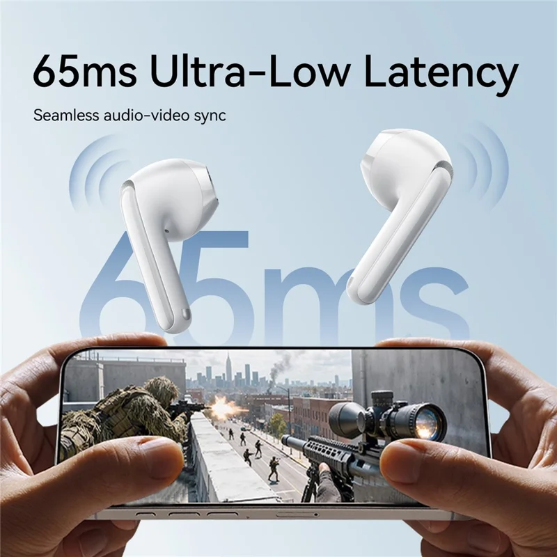 JOYROOM JR-FB1 AI Translation Bluetooth-compatible 6.0 TWS Earbuds Noise Cancelling Low Latency Gaming Earbuds - White