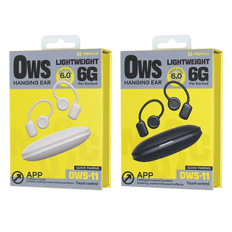 Наушники REMAX OWS-11 OWS с подвесным креплением, с шумоподавлением, сенсорным управлением, Bluetooth, спортивные наушники — черные
