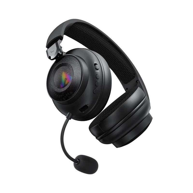 ACEFAST H15 Auriculares Inalámbricos para Juegos con Micrófono 2.4G Bluetooth Compatible RGB Luces Auriculares para Juegos