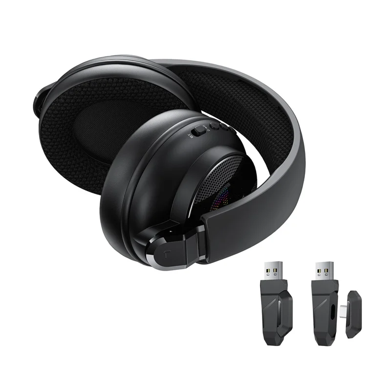 ACEFAST H15 Auriculares Inalámbricos para Juegos con Micrófono 2.4G Bluetooth Compatible RGB Luces Auriculares para Juegos