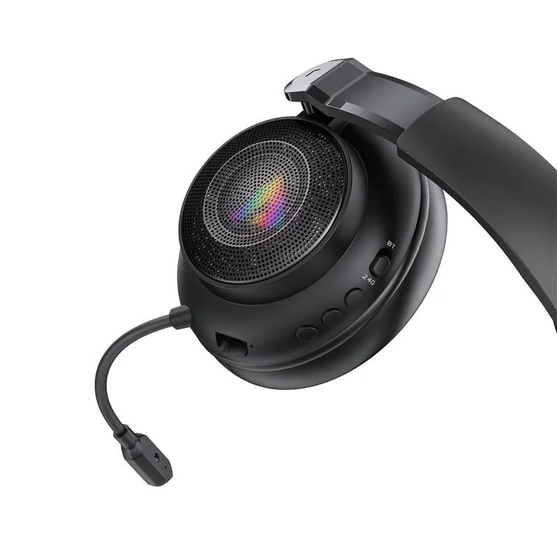 ACEFAST H15 Auriculares Inalámbricos para Juegos con Micrófono 2.4G Bluetooth Compatible RGB Luces Auriculares para Juegos