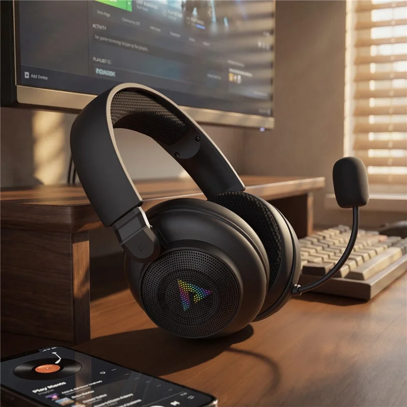 ACEFAST H15 Auriculares Inalámbricos para Juegos con Micrófono 2.4G Bluetooth Compatible RGB Luces Auriculares para Juegos