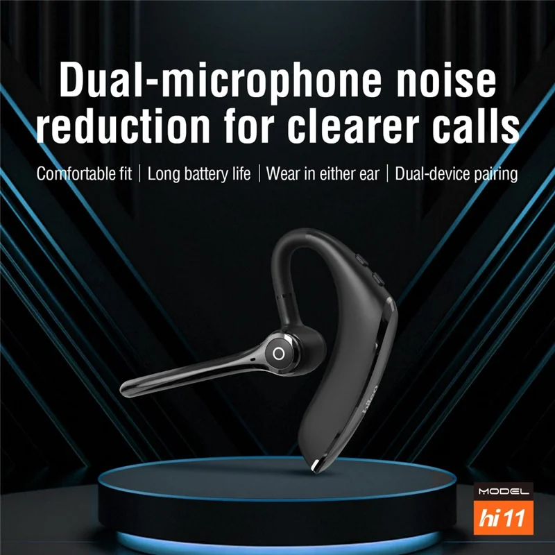HILEO Hi11 Business Bluetooth-compatible Earphone Dual Microphones Noise Cancelling Hands-free Wireless Headset 