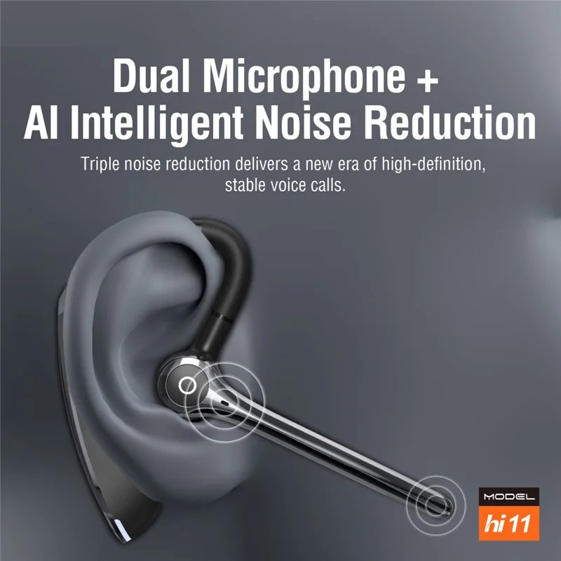 HILEO Hi11 Business Bluetooth-compatible Earphone Dual Microphones Noise Cancelling Hands-free Wireless Headset 