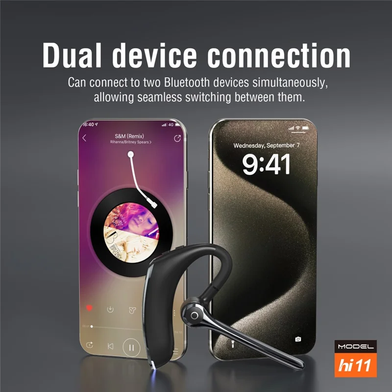 HILEO Hi11 Business Bluetooth-compatible Earphone Dual Microphones Noise Cancelling Hands-free Wireless Headset 