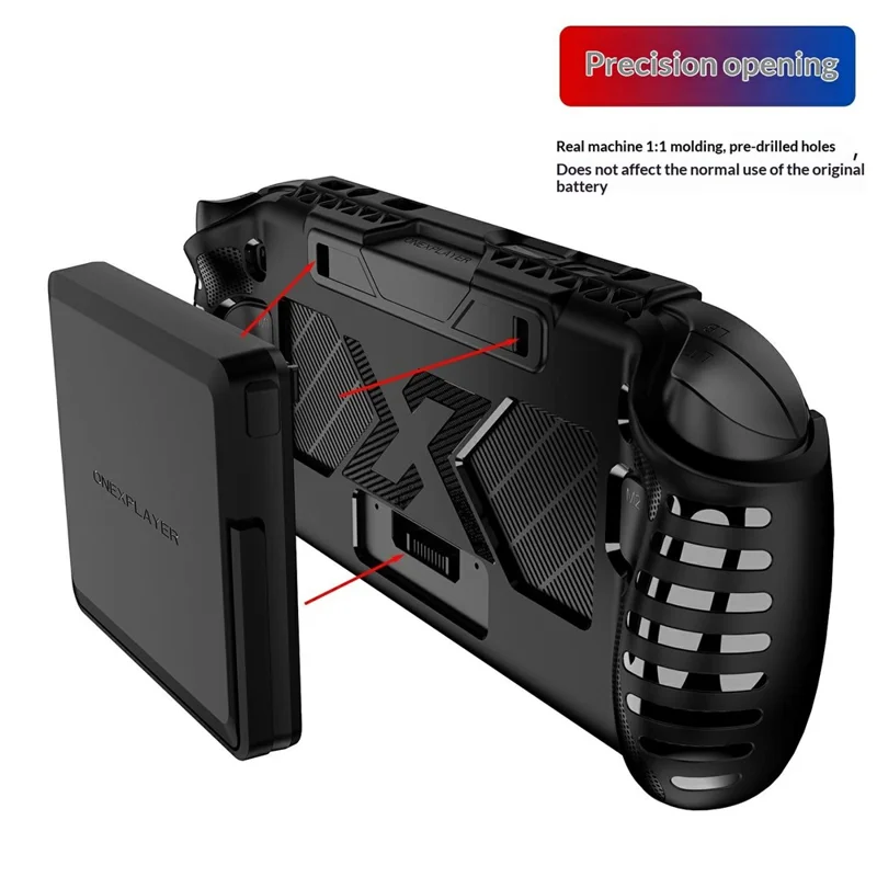For ONEXPLAYER APEX MAX Gaming Console TPU Case Ergonomic Shockproof Protective Cover - Black