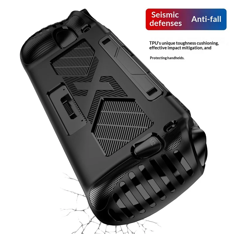 For ONEXPLAYER APEX MAX Gaming Console TPU Case Ergonomic Shockproof Protective Cover - Black