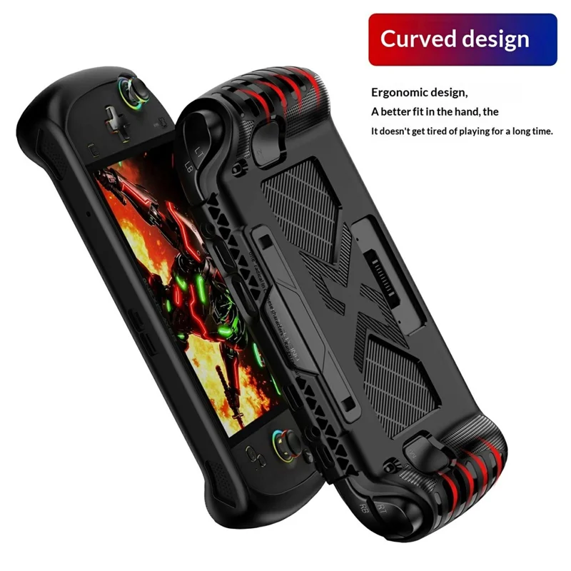 For ONEXPLAYER APEX MAX Gaming Console TPU Case Ergonomic Shockproof Protective Cover - Black