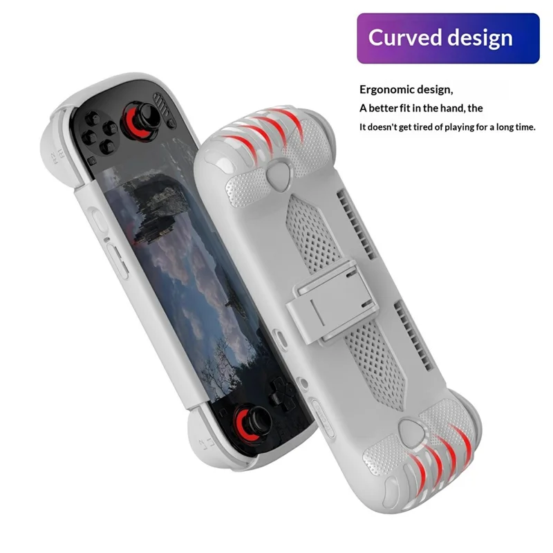 For AYN Odin 3 Gaming Console TPU Case with Stand Ergonomic Protective Cover Anti-Drop Shockproof Shell - Black