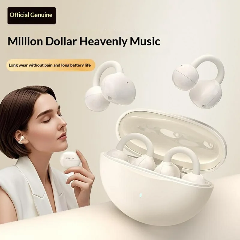 ERAZER EX01 Clip-On Bluetooth-compatible Earbuds Open Ear Wireless Earphones for Sports - Beige