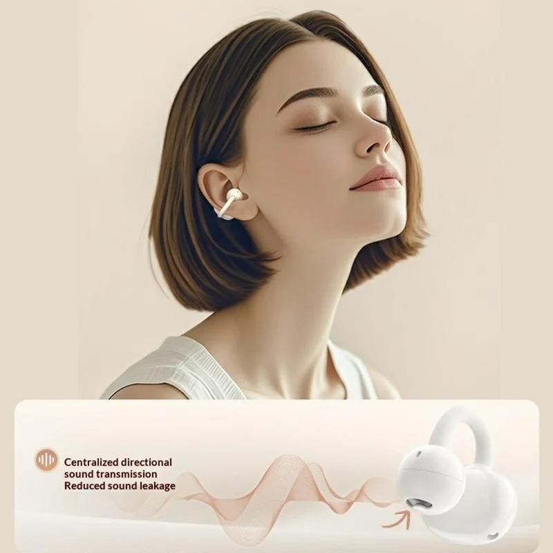 ERAZER EX01 Clip-On Bluetooth-compatible Earbuds Open Ear Wireless Earphones for Sports - Beige
