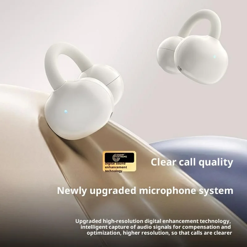 ERAZER EX01 Clip-On Bluetooth-compatible Earbuds Open Ear Wireless Earphones for Sports - Beige