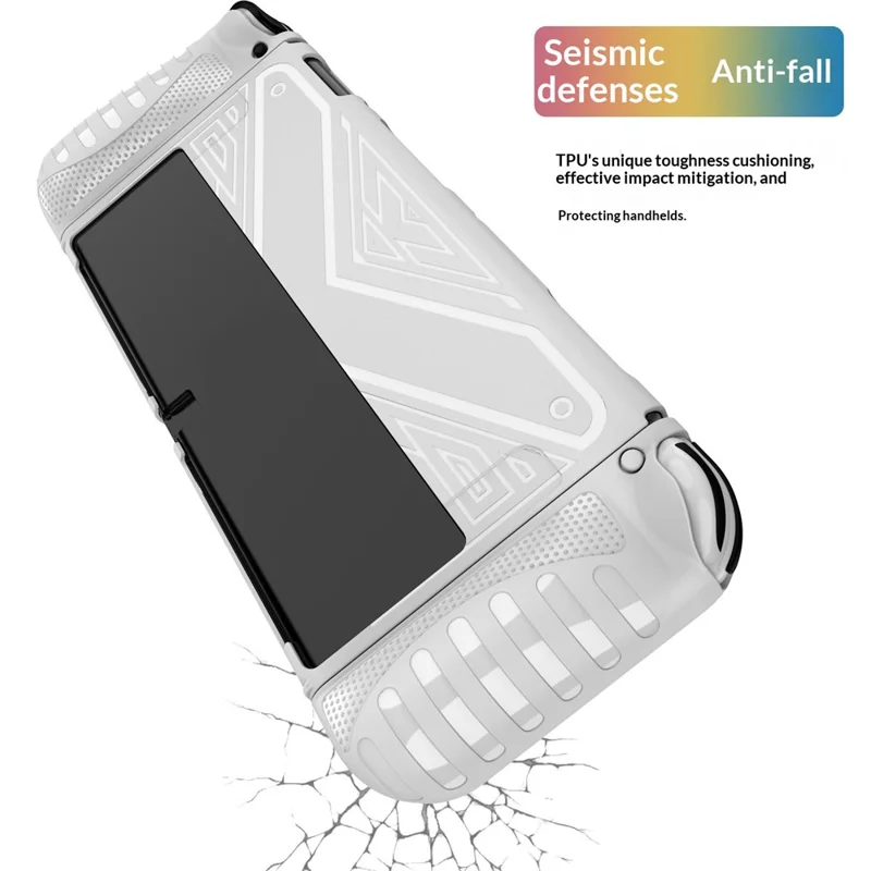 Protective Case for Nintendo Switch OLED TPU + PC Split Design Protective Cover with Compatible Shockproof Kickstand - Black