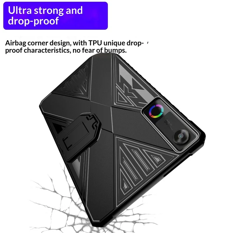 For Lenovo Legion Y700 (Gen 5) TPU Case Kickstand Tablet Protective Cover - Black