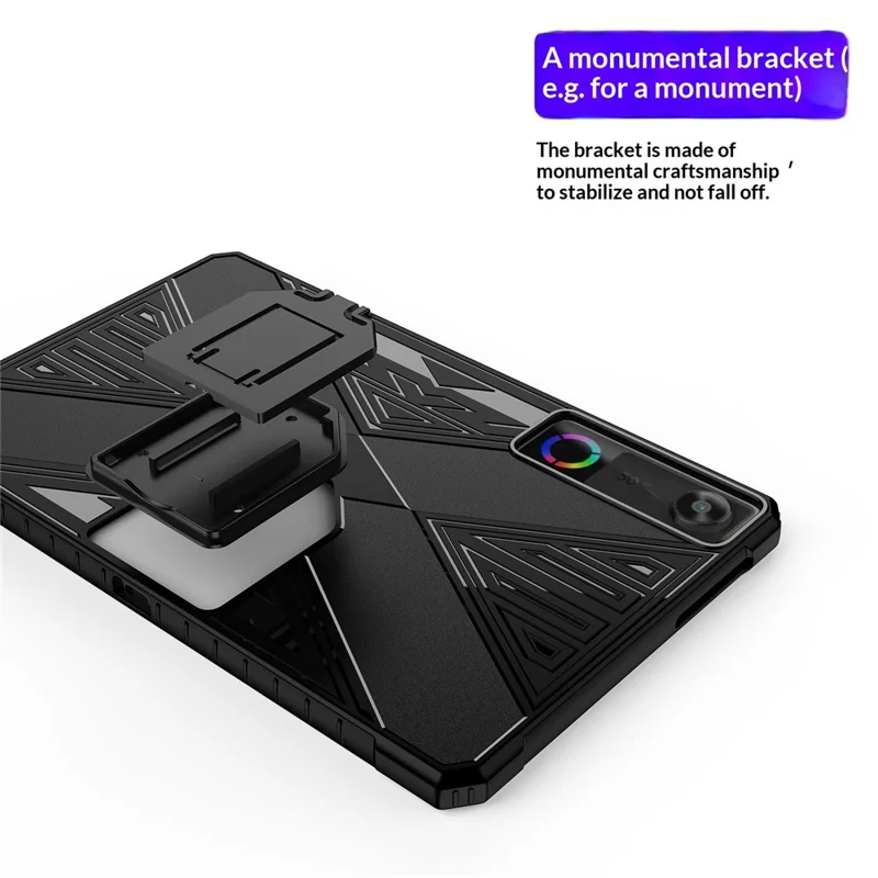 For Lenovo Legion Y700 (Gen 5) TPU Case Kickstand Tablet Protective Cover - Black