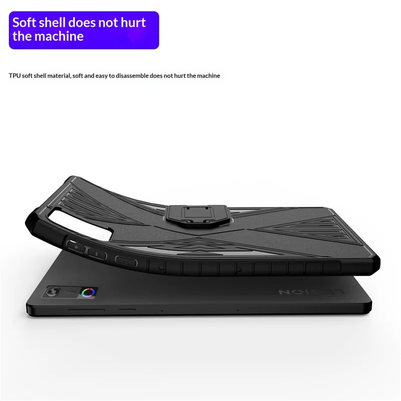 For Lenovo Legion Y700 (Gen 5) TPU Case Kickstand Tablet Protective Cover - Black