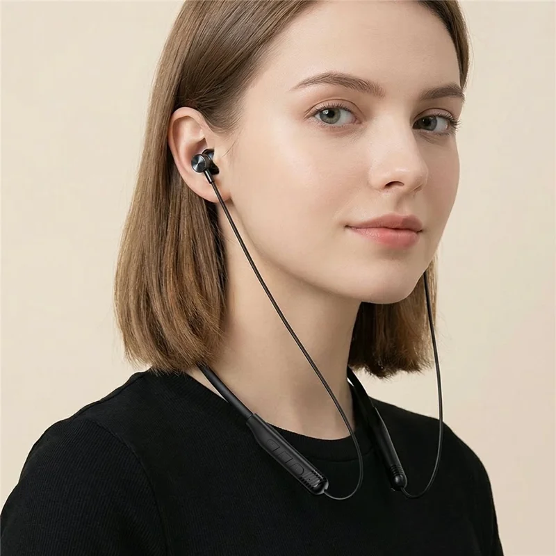 ACEFAST N9 Neck Hanging Wireless Earphone Bluetooth-compatible 6.0 IPX4 Waterproof ENC Earbud for Sports Gaming - Black