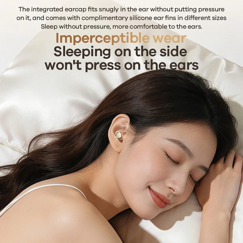 REMAX TWS-20 ANC Noise Cancellation Sleep Bluetooth-compatible Earbuds True Wireless Stereo Music Earbuds - Beige