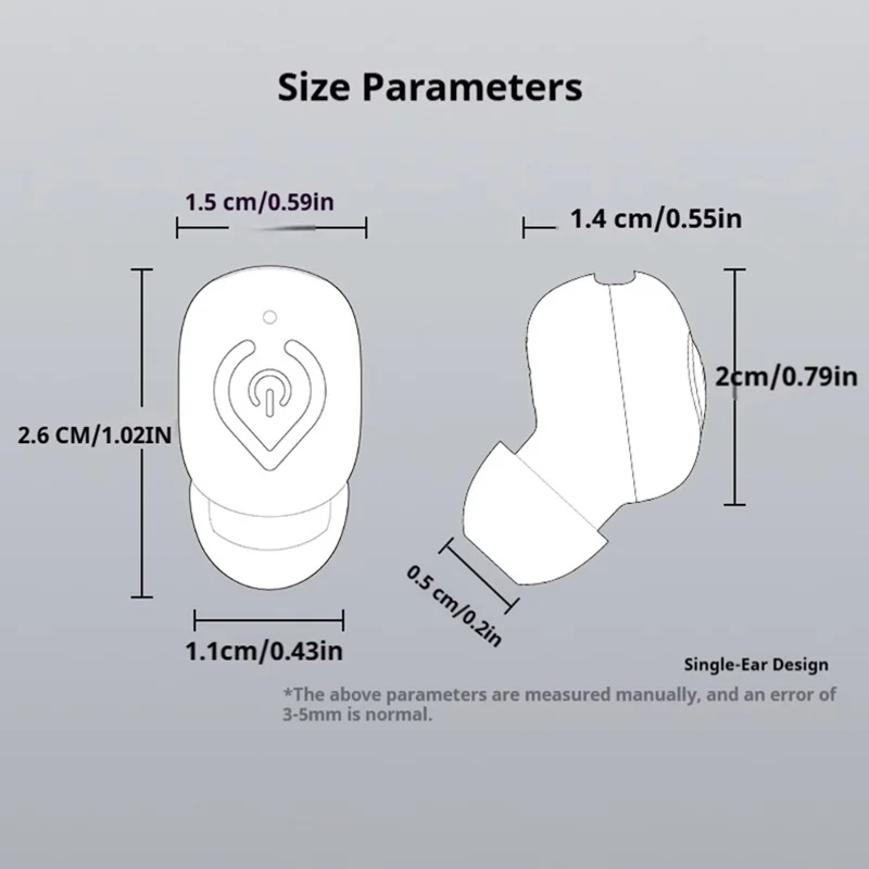 Invisible Single Ear Bluetooth-compatible 6.1 Earbud 20H Wireless Mini Sports Business In-ear Headphone - Black