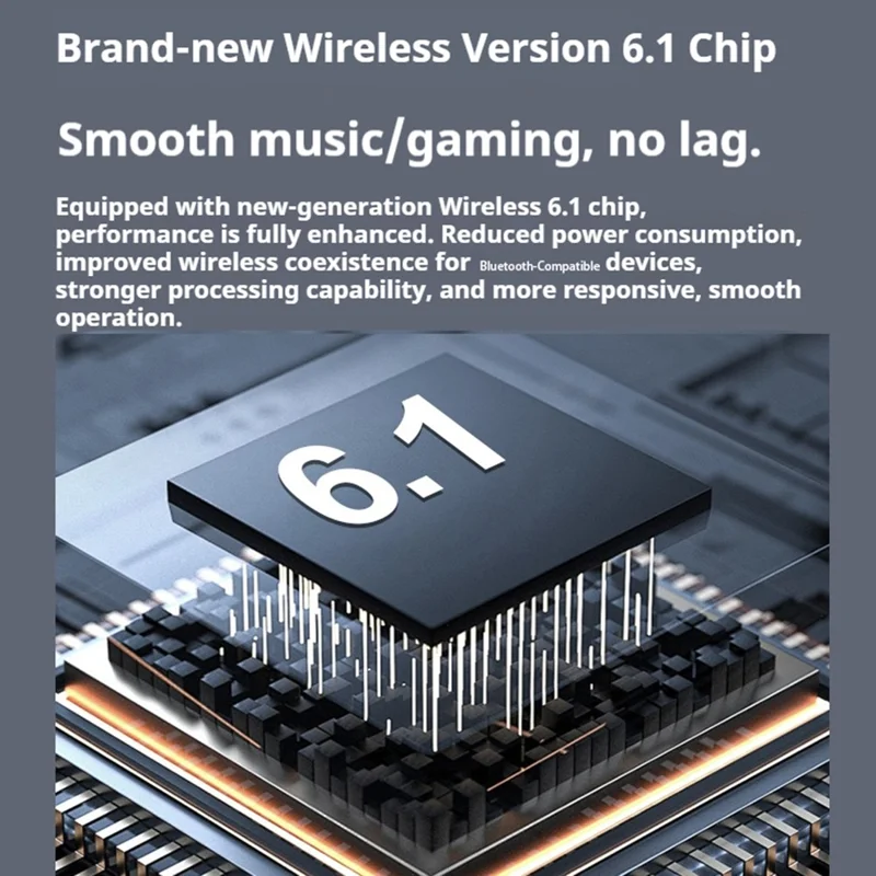 Invisible Single Ear Bluetooth-compatible 6.1 Earbud 20H Wireless Mini Sports Business In-ear Headphone - Black