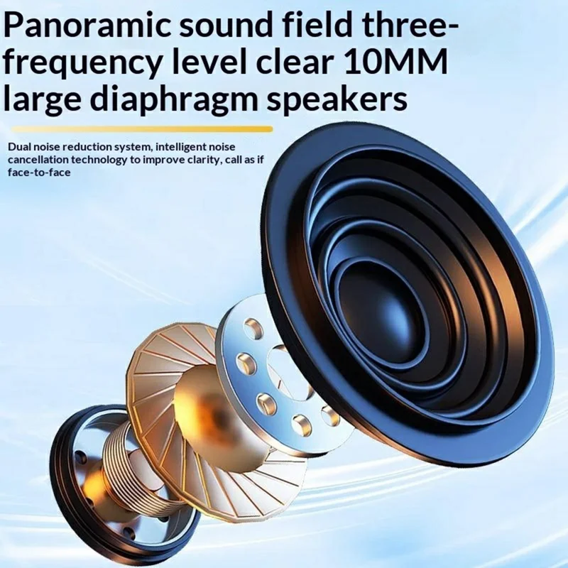 Enkelt øre Bluetooth 6.0 ørekløerhovedtelefon med LED-display, støjreducerende trådløs forretnings- og sportsheadset - Sort