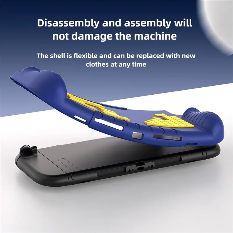 For Nintendo Switch 2 Silicone Case Anti-Slip Shockproof Gaming Console Protective Cover - Blue